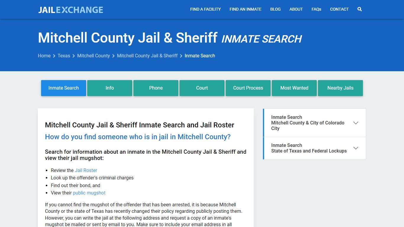 Mitchell County Inmate Search | Arrests & Mugshots | TX - Jail Exchange